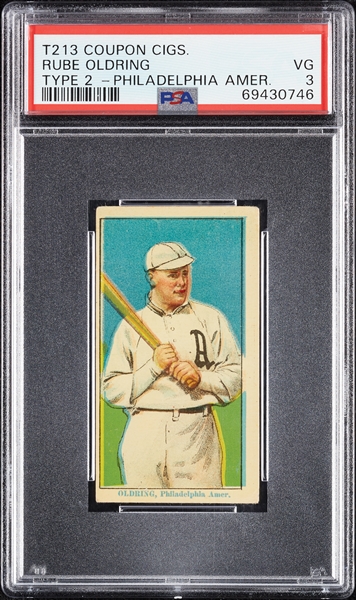 1914 T213 Coupon Cigarettes (Type 2) Rube Oldring Philadelphia Amer. PSA 3