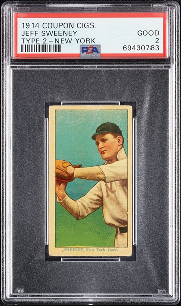 1914 T213 Coupon Cigarettes (Type 2) Jeff Sweeney New York PSA 2