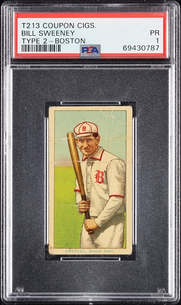 1914 T213 Coupon Cigarettes (Type 2) Bill Sweeney Boston PSA 1