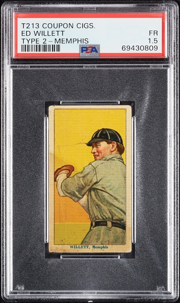 1914 T213 Coupon Cigarettes (Type 2) Ed Willett Memphis PSA 1.5