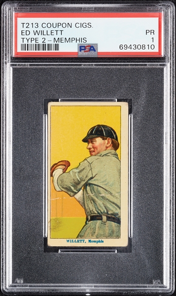 1914 T213 Coupon Cigarettes (Type 2) Ed Willett Memphis PSA 1