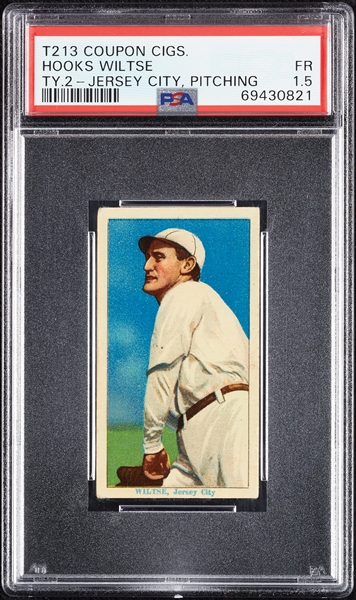 1914 T213 Coupon Cigarettes (Type 2) Hooks Wiltse Jersey City, Pitching PSA 1.5