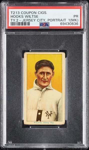 1914 T213 Coupon Cigarettes (Type 2) Hooks Wiltse Jersey City, Portrait PSA 1 (MK)