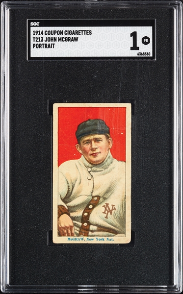 1914 T213 Coupon Cigarettes (Type 2) John McGraw Portrait SGC 1