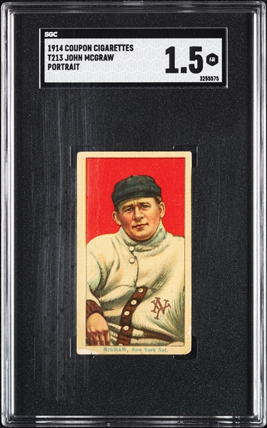 1914 T213 Coupon Cigarettes (Type 2) John McGraw Portrait SGC 1.5