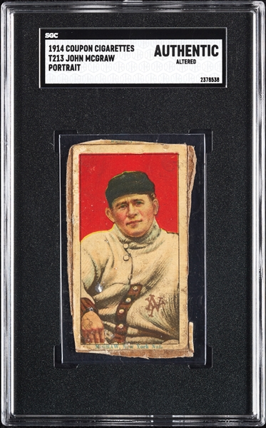 1914 T213 Coupon Cigarettes (Type 2) John McGraw Portrait SGC Authentic 