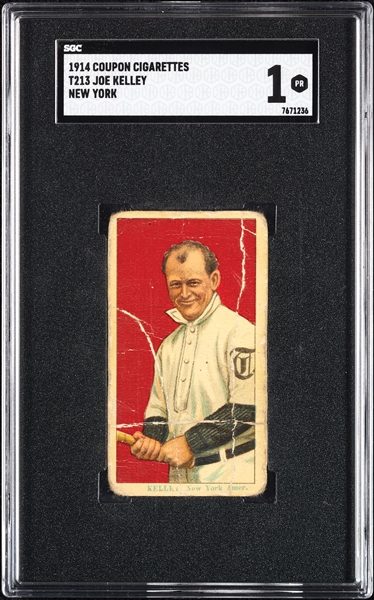 1914 T213 Coupon Cigarettes (Type 2) Joe Kelley New York SGC 1