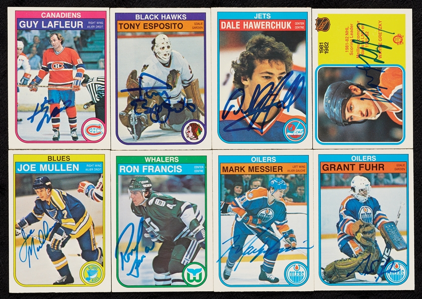 Signed 1982-83 O-Pee-Chee Hockey Near Set with (9) Wayne Gretzky Autos (393/396)