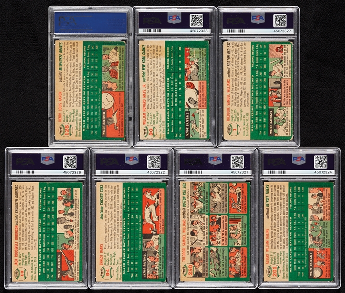 1954 Topps Baseball Complete Set, Keys PSA Slabbed, Aaron PSA 2 (250)