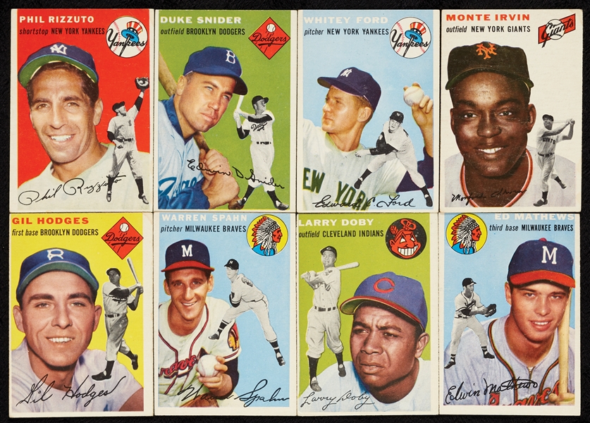 1954 Topps Baseball Complete Set, Keys PSA Slabbed, Aaron PSA 2 (250)