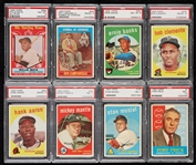 Incredible High-Grade 1959 Topps Baseball Complete Set, 405 PSA 8’s - Mantle PSA 7 and Gibson RC PSA 6 (572)