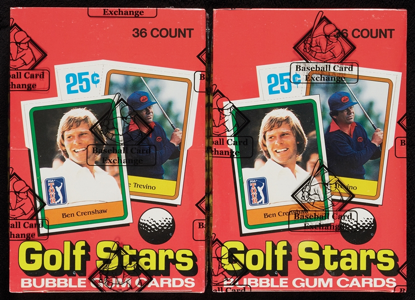 1981 Donruss Golf Wax Boxes Pair (2) (BBCE) (FASC)