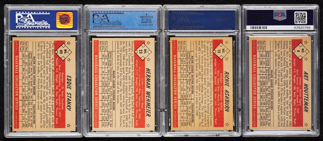 1953 Bowman Baseball Color High-Grade Array, Nine HOFers, Seven PSA Slabs (102)