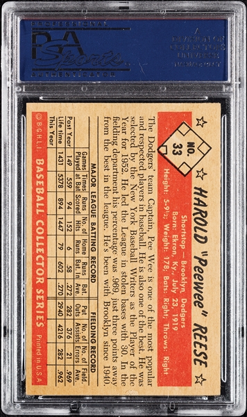 1953 Bowman Color Pee Wee Reese No. 33 PSA 4.5