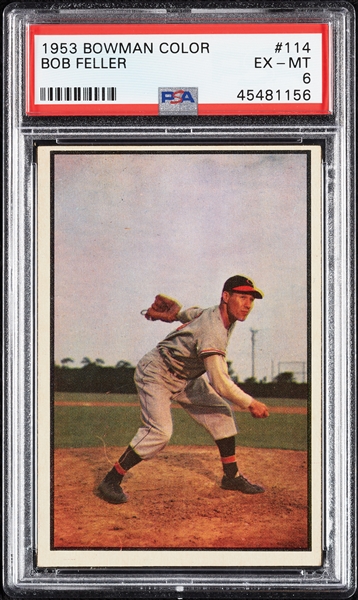 1953 Bowman Color Bob Feller No. 114 PSA 6