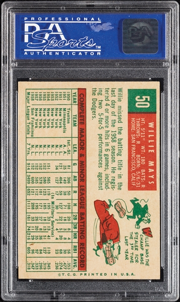 1959 Topps Willie Mays No. 50 PSA 8