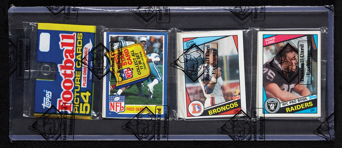 1984 Topps Football Rack Pack - John Elway RC & Howie Long RC Top (BBCE)