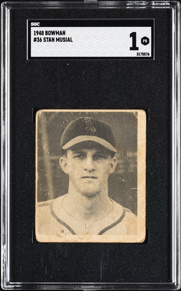 1948 Bowman Stan Musial RC No. 36 SGC 1