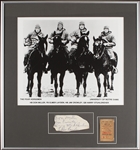 "The Four Horsemen" Cut Signature with 1924 Army Ticket in Frame (BAS)