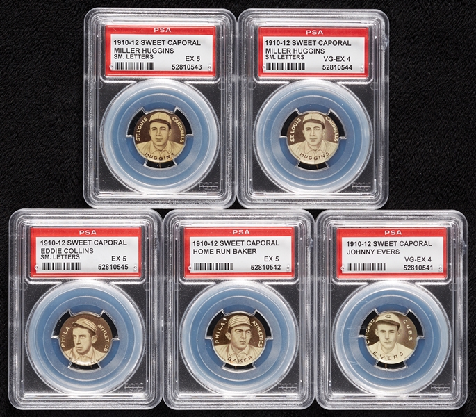 1910-12 Sweet Caporal Pins PSA-Graded HOFer Group (5)