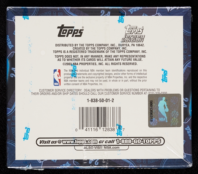 2002-03 Topps Jersey Edition Basketball Hobby Box (10)