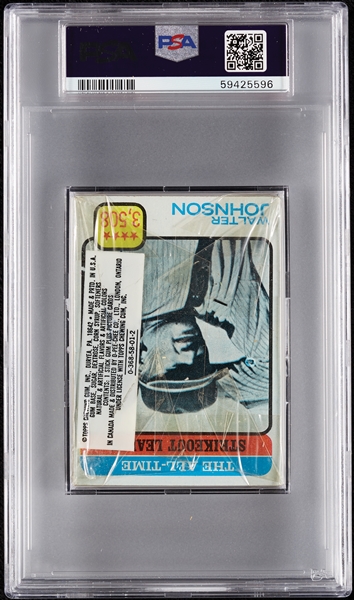 1973 Topps Baseball Cello Pack - Cy Young Top; Walter Johnson Back (Graded PSA 7)