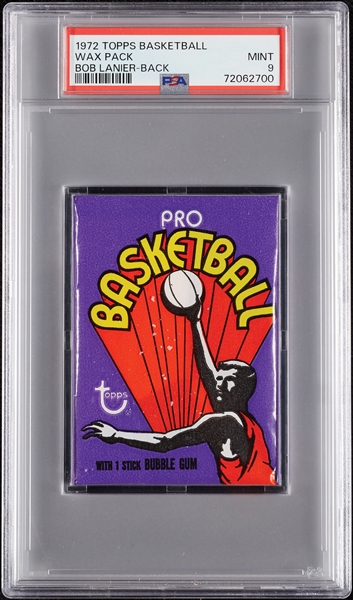 1972 Topps Basketball Wax Pack - Bob Lanier Back (Graded PSA 9)