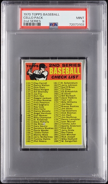 1970 Topps Baseball 2nd Series Cello Pack (Graded PSA 9)