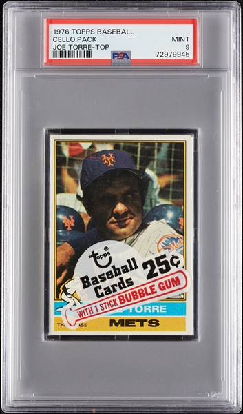 1976 Topps Baseball Cello Pack - Joe Torre Top (Graded PSA 9)