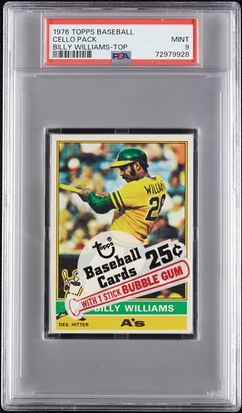 1976 Topps Baseball Cello Pack - Billy Williams Top (Graded PSA 9)