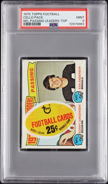 1975 Topps Football Cello Pack - NFL Passing Leaders Top (Graded PSA 9)