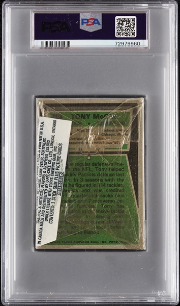 1975 Topps Football Cello Pack - Ken Stabler Top (Graded PSA 6)