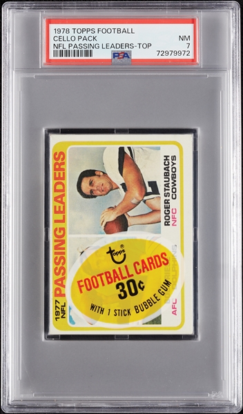 1978 Topps Football Cello Pack - NFL Passing Leaders Top (Graded PSA 7)