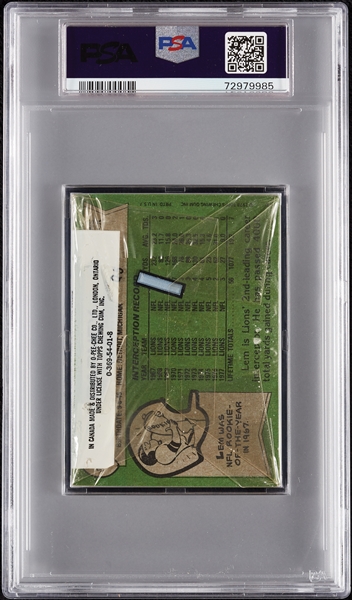 1978 Topps Football Cello Pack - Walter Payton Highlights Top (Graded PSA 9)