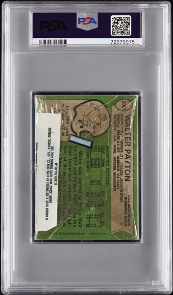 1978 Topps Football Cello Pack - Walter Payton Back (Graded PSA 10)