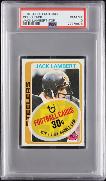 1978 Topps Football Cello Pack - Jack Lambert Top (Graded PSA 10)