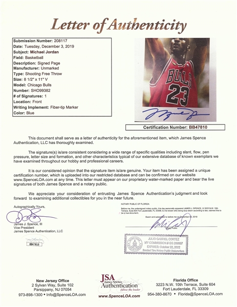 1992 USA Dream Team Signed Card & Photo Display with Michael Jordan (UDA) (Fanatics) (JSA) (BAS)