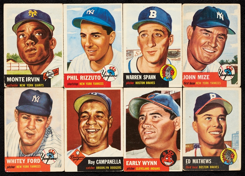 1953 Topps Baseball Complete Set, Mays and Robinson PSA 1 (274)