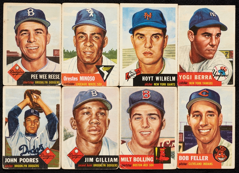 1953 Topps Baseball Complete Set, Mays and Robinson PSA 1 (274)