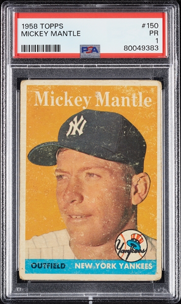 1958 Topps Baseball Complete Set, Mantle PSA 1 (494)