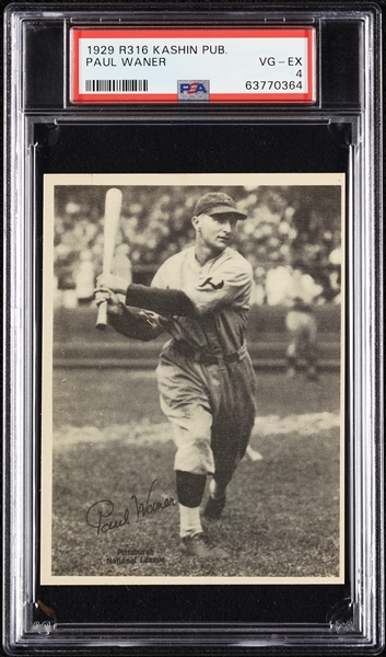 1929 R316 Kashin Publications Paul Waner PSA 4