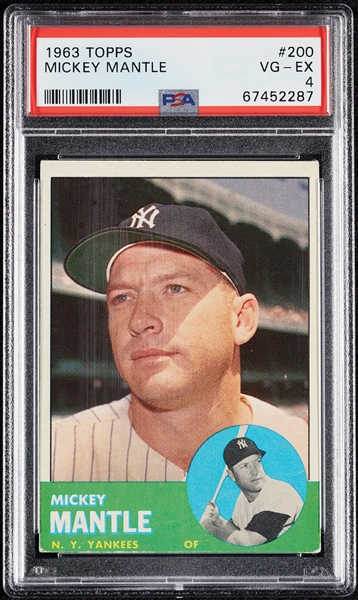 1963 Topps Mickey Mantle No. 200 PSA 4