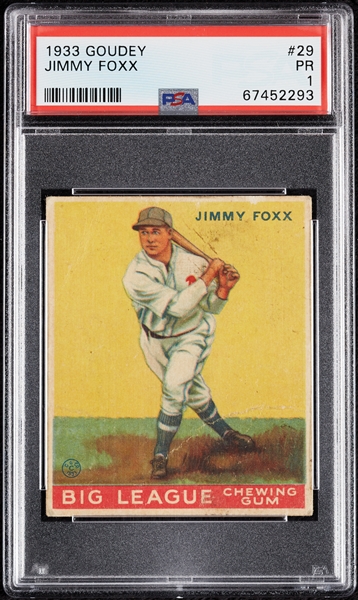 1933 Goudey Jimmie Foxx No. 29 PSA 1