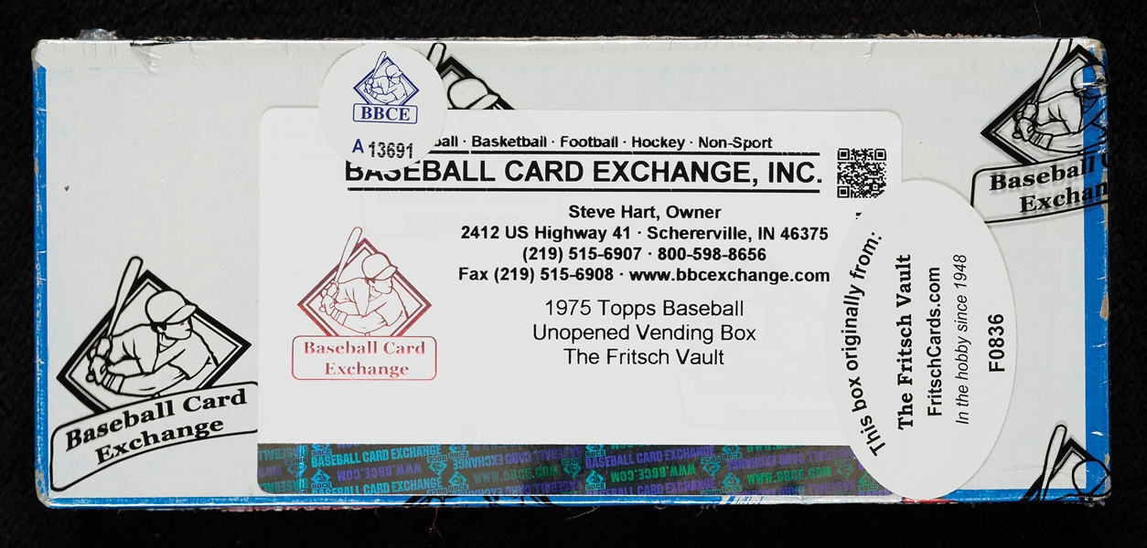 1975 Topps Baseball Vending Box (500) (Fritsch/BBCE)