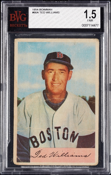 1954 Bowman Ted Williams No. 66A BVG 1.5