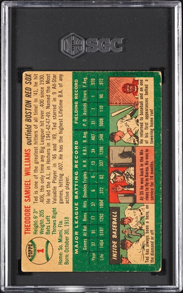 1954 Topps Ted Williams No. 1 SGC 3.5