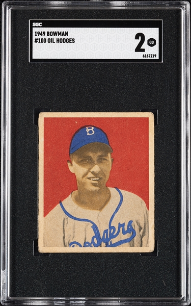 1949 Bowman Gil Hodges RC No. 100 SGC 2