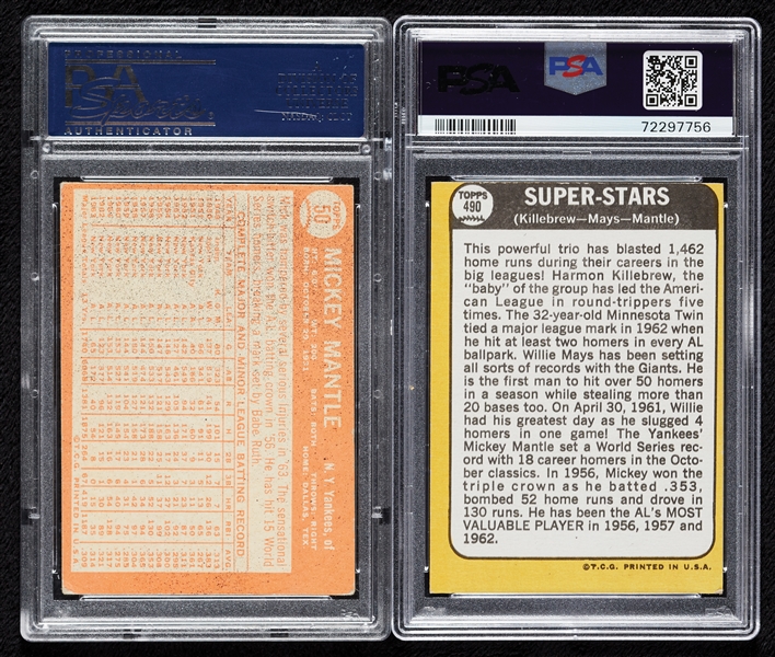 1960s Topps Mickey Mantle PSA-Graded Pair (2)