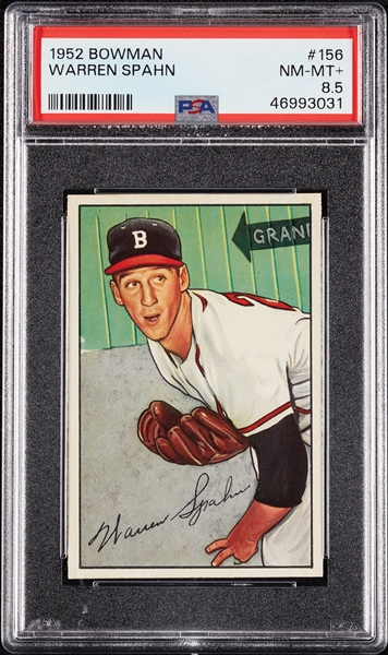 1952 Bowman Warren Spahn No. 156 PSA 8.5