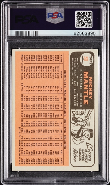 1966 Topps Mickey Mantle No. 50 PSA 6.5